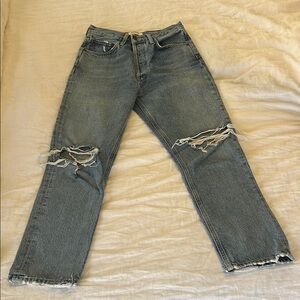Agolde Women's Straight Leg Jeans - Distressed Blue